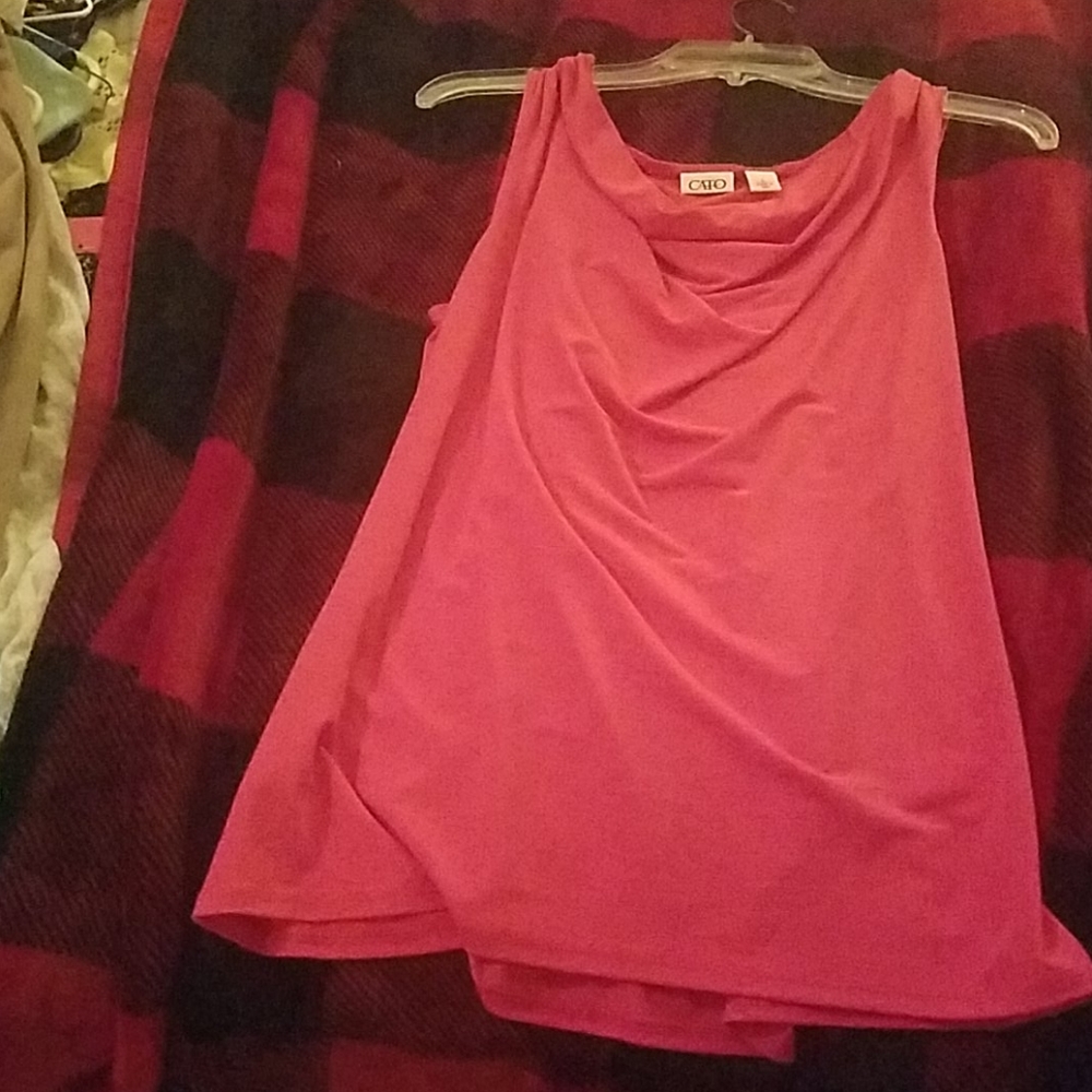 💜 3/$15 Cato hot pink strapless blouse